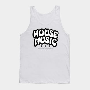 HOUSE MUSIC - Bubble Font Two Tone (Black) Tank Top